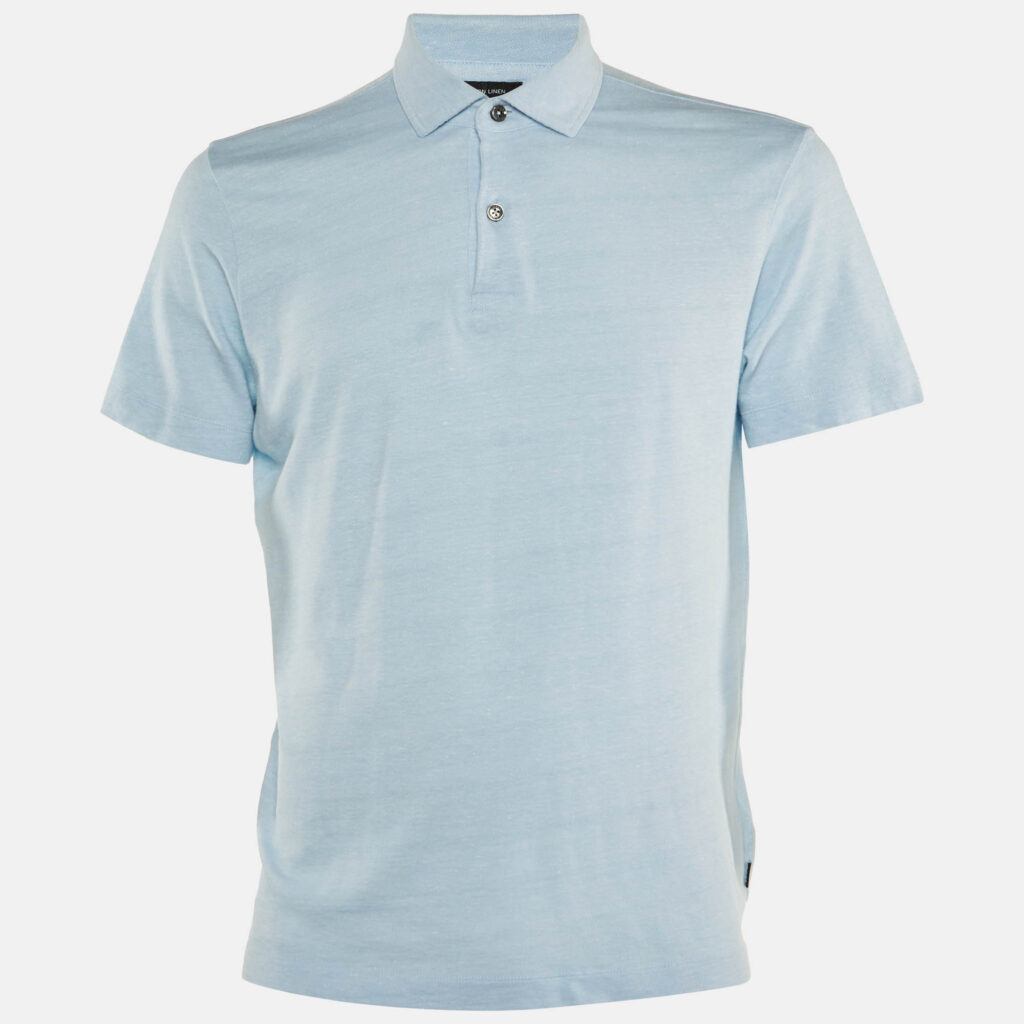 luxury-men-hugo-boss-used-clothes-p1166876-007 Boss by Hugo Boss Blue Linen & Cotton Press 56 Polo T-Shirt L