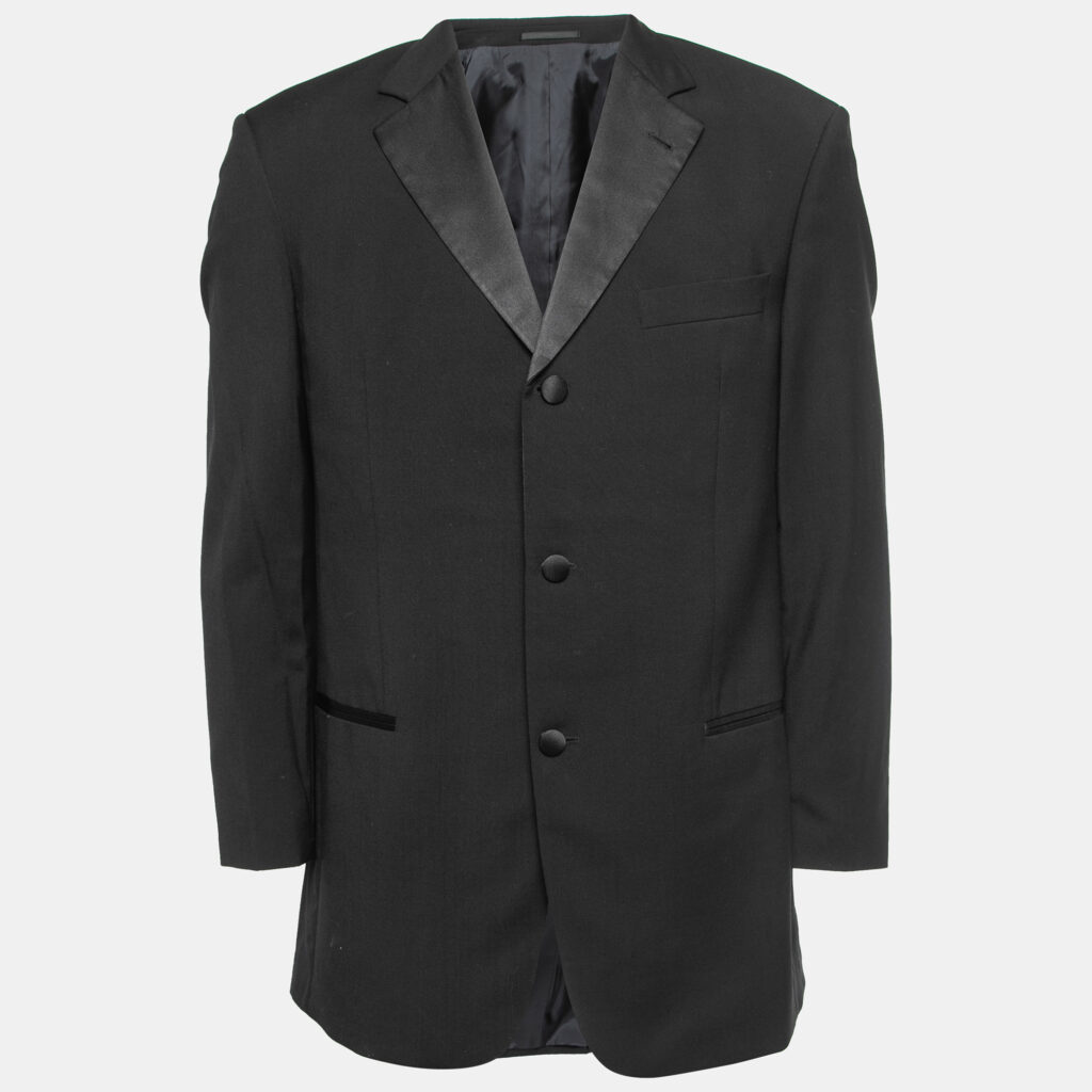 luxury-men-hugo-boss-used-clothes-p811467-005 Hugo Boss Vintage Black Wool Single Breasted Blazer L