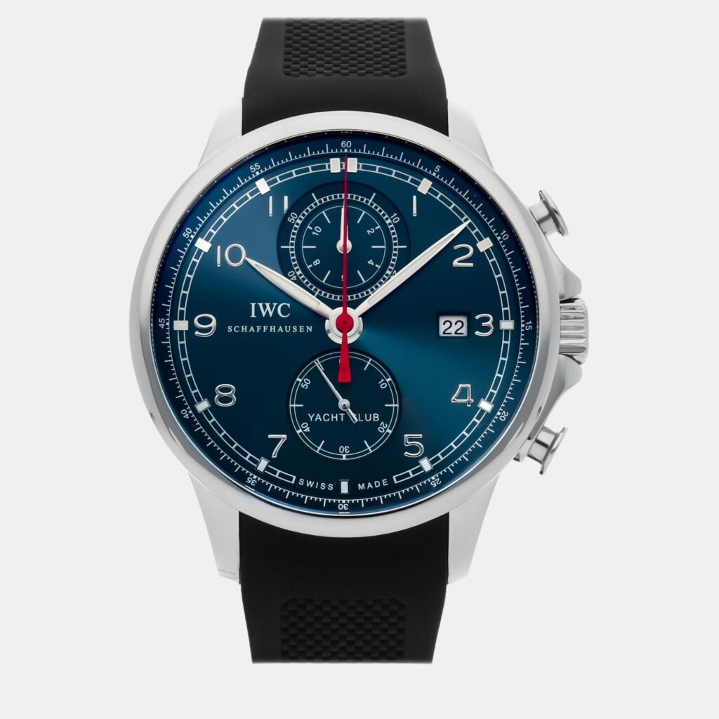 luxury-men-iwc-used-watches-p1025314-001 IWC Blue Stainless Steel Portugieser IW3902-13 Automatic Men's Wristwatch 45 mm
