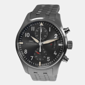 IWC Black Stainless Steel Spitfire Pilot IW387804 Automatic Men's Wristwatch 43 mm