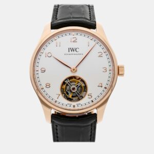 IWC Silver 18k Rose Gold Portugieser Manual Winding Men's Wristwatch 42 mm