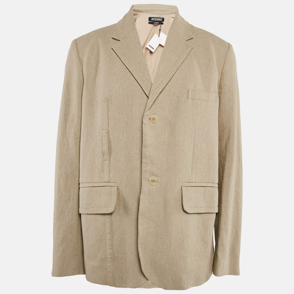 luxury-men-jacquemus-new-clothes-p1104188-002 Jacquemus Light Beige Single Breasted La Veste Bacio Blazer XL