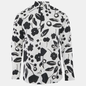 Jacquemus Black/White Floral Print Linen La Chemise Simon Shirt XS