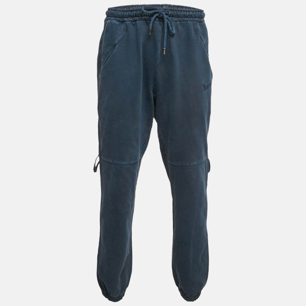 luxury-men-jacquemus-used-clothes-p1157846-001 Jacquemus Navy Blue Logo Embroidered Cotton Knit Trackpants L