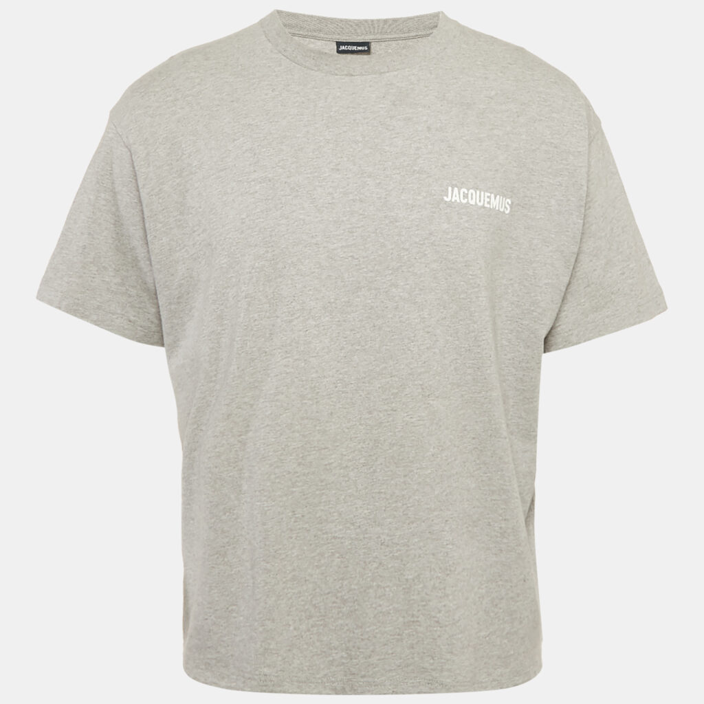 luxury-men-jacquemus-used-clothes-p1170409-002 Jacquemus Grey Cotton Crew Neck T-Shirt XXL