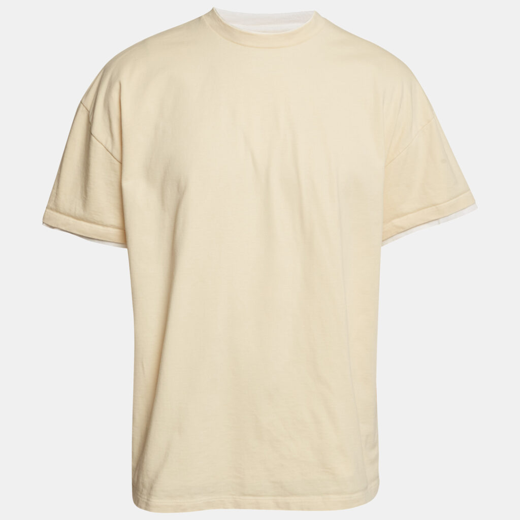 luxury-men-jil-sander-used-clothes-p1145313-001 Jil Sander Yellow Printed Jersey Layered T-Shirt M