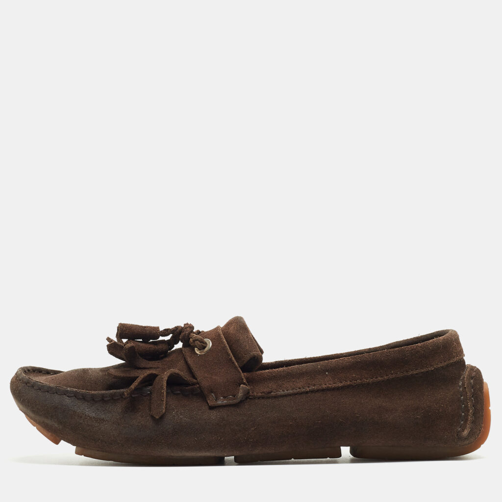 luxury-men-jimmy-choo-used-shoes-p853587-004 Jimmy Choo Brown Suede Eaton Loafers Size 44.5
