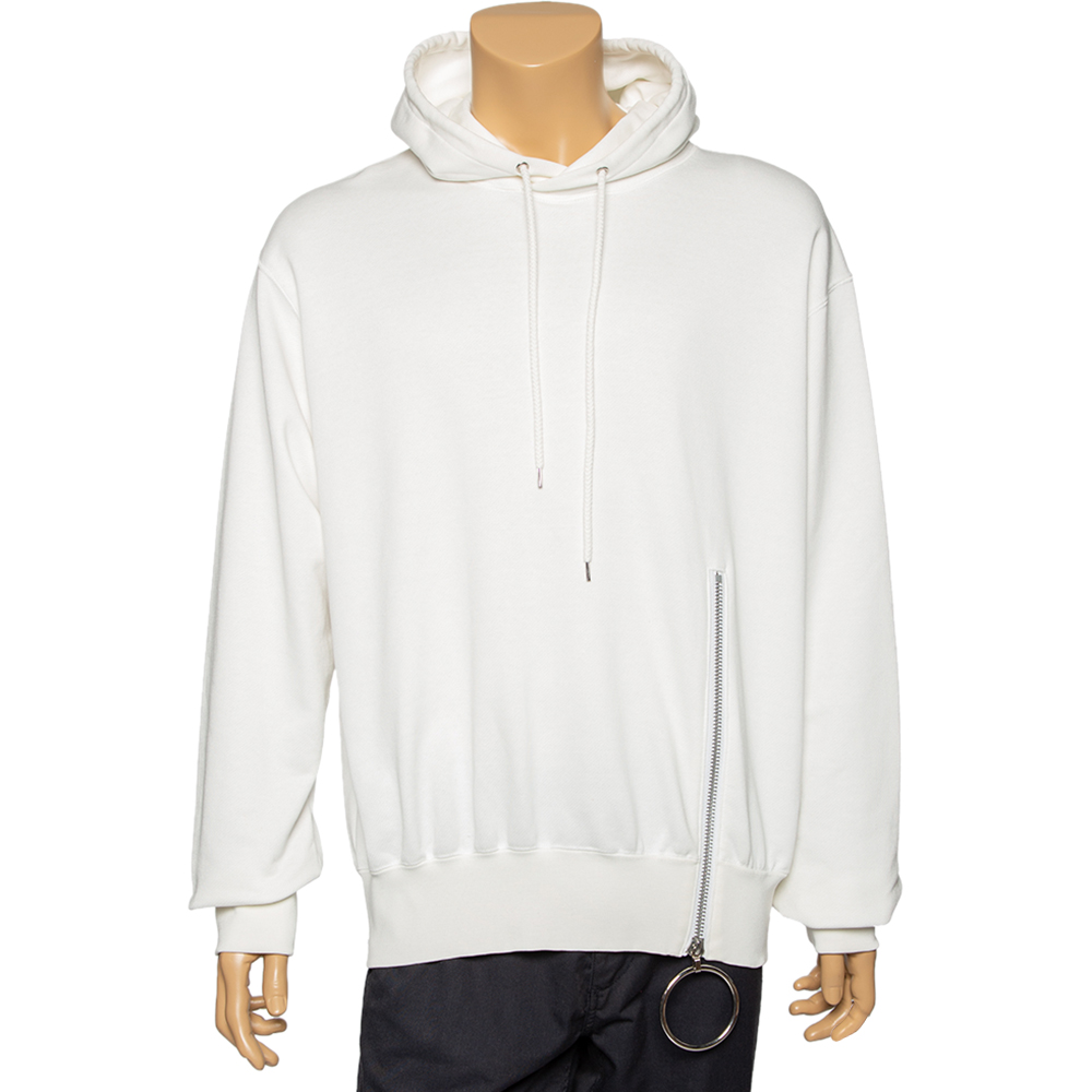 luxury-men-johnlawrencesullivan-used-clothes-p581152-002-2 Johnlawrencesullivan White Cotton Zip Detail Hoodie L