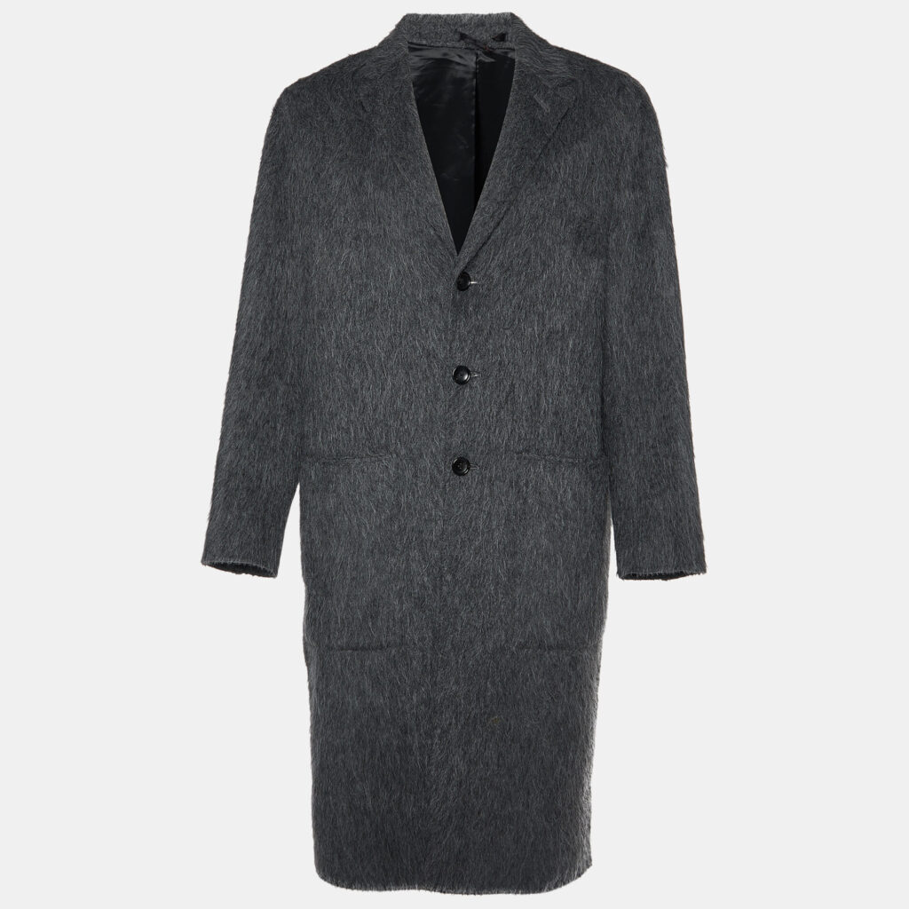 luxury-men-joseph-used-clothes-p943639-001 Joseph Graphite Grey Double Alpaca Kinsford Coat XL