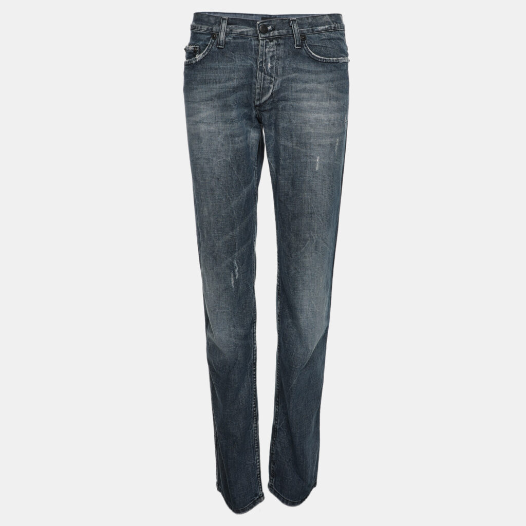 luxury-men-just-cavalli-used-clothes-p1047141-001 Just Cavalli Blue Denim Distressed Jeans S