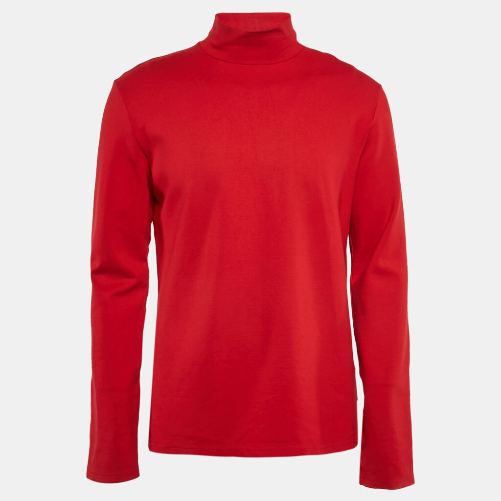 luxury-men-just-cavalli-used-clothes-p1107046-002 Just Cavalli Red Logo Tape Jersey Turtle Neck T-Shirt XXL