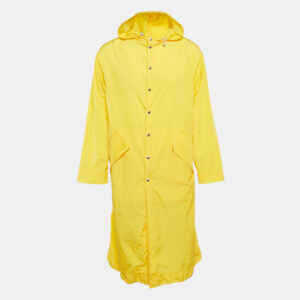 Kenzo Yellow Embroidered Nylon Hooded Rain Coat S