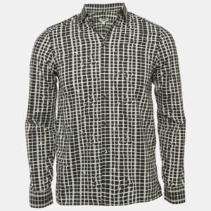 Kenzo Black/White Printed Cotton Button Front Shirt S