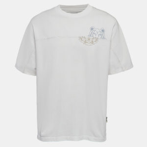 Kenzo White Tiger Print Cotton Knit T-Shirt XL