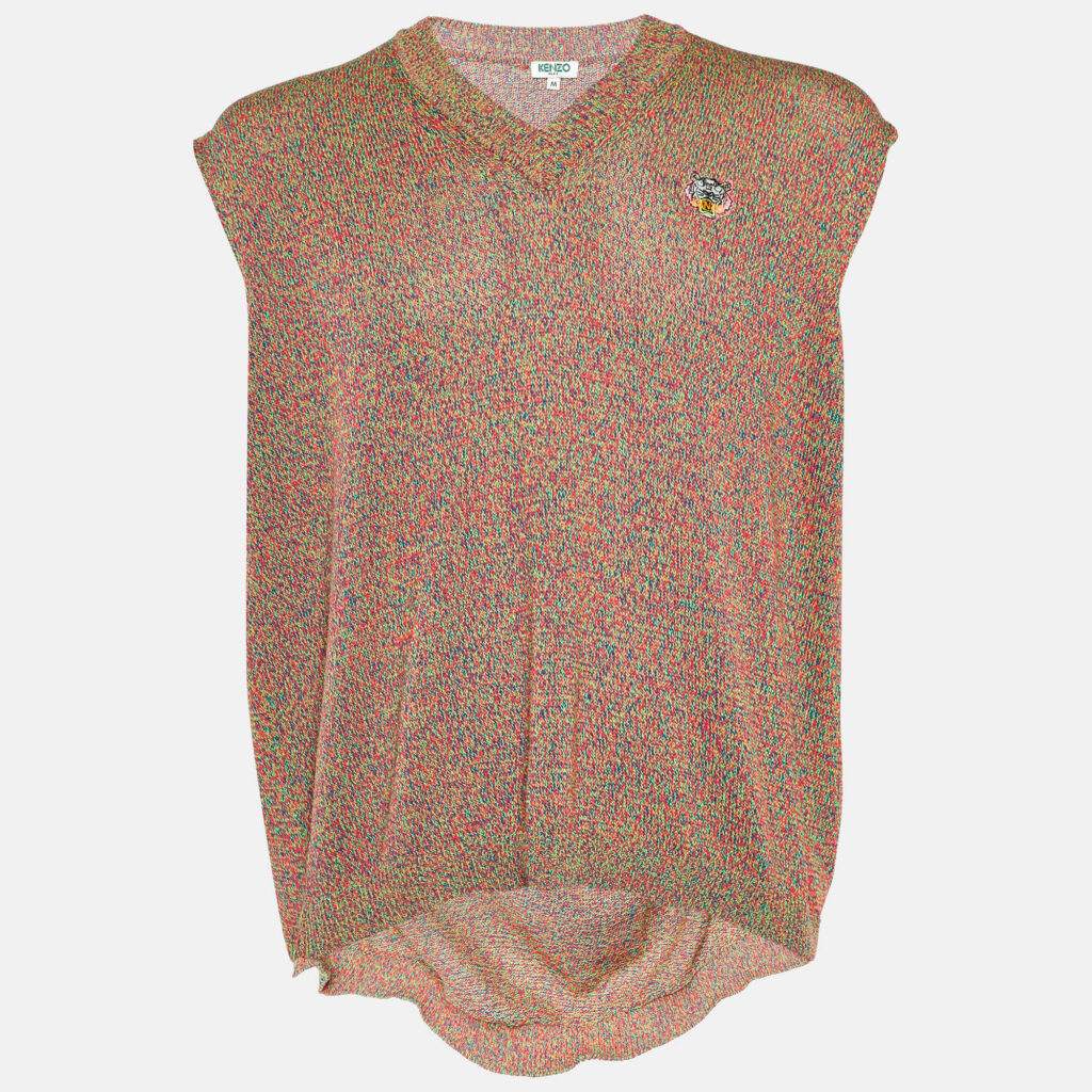 luxury-men-kenzo-used-clothes-p1106448-001 Kenzo Multicolor Knit Sleeveless Sweater M
