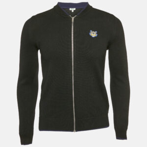 Kenzo Black Knit Zip Front Cardigan XS
