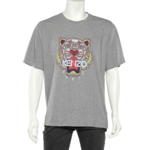Kenzo Grey Tiger Printed Cotton Crewneck T-Shirt 3XL