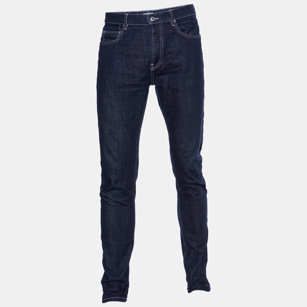 luxury-men-kenzo-used-clothes-p838486-005 Kenzo Navy Blue Denim Logo Patch Pocket Jeans S
