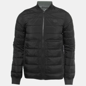 Kenzo Black/Green Synthetic Reversible Down Jacket XS