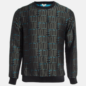 Kenzo Grey Monogram Jacquard Crew Neck Sweatshirt S