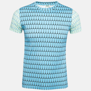 Kenzo Blue Printed Cotton Crew Neck Short Sleeve T-Shirt XS