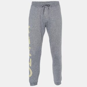 Kenzo Grey Melange Cotton Logo Detail Jogger Pants S