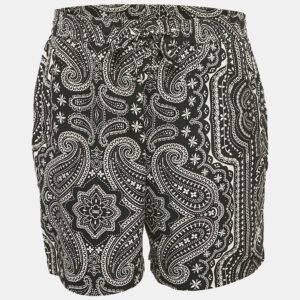 Kith Black Paisley Print Silk Jersey Shorts L