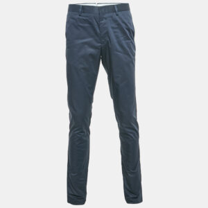 Lanvin Navy Blue Cotton Formal Trousers L