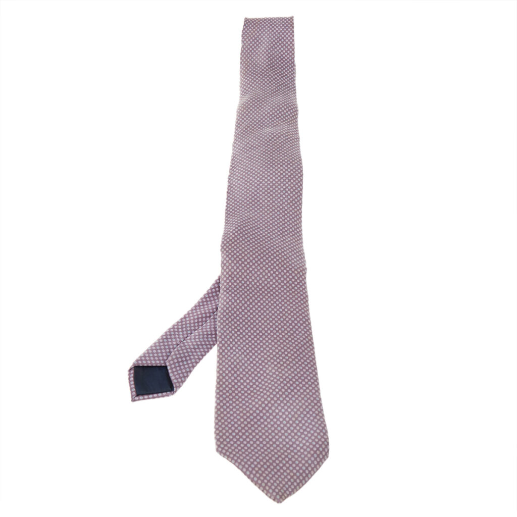 luxury-men-lanvin-used-accessories-p493792-001 Lanvin Pink Dot Pattern Print Silk Satin Tie