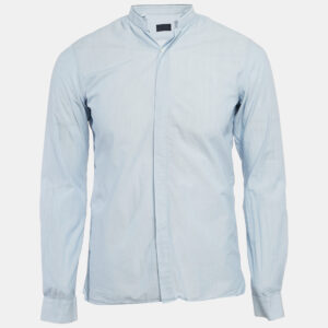 Lanvin Blue Pinstripe Cotton Long Sleeve Shirt S