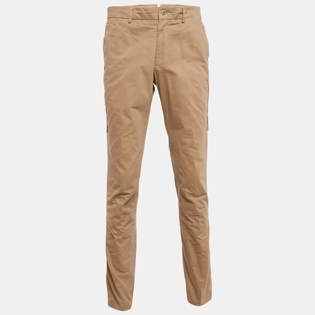 luxury-men-lanvin-used-clothes-p1148379-006 Lanvin Dark Beige Cotton Gabardine Trousers M