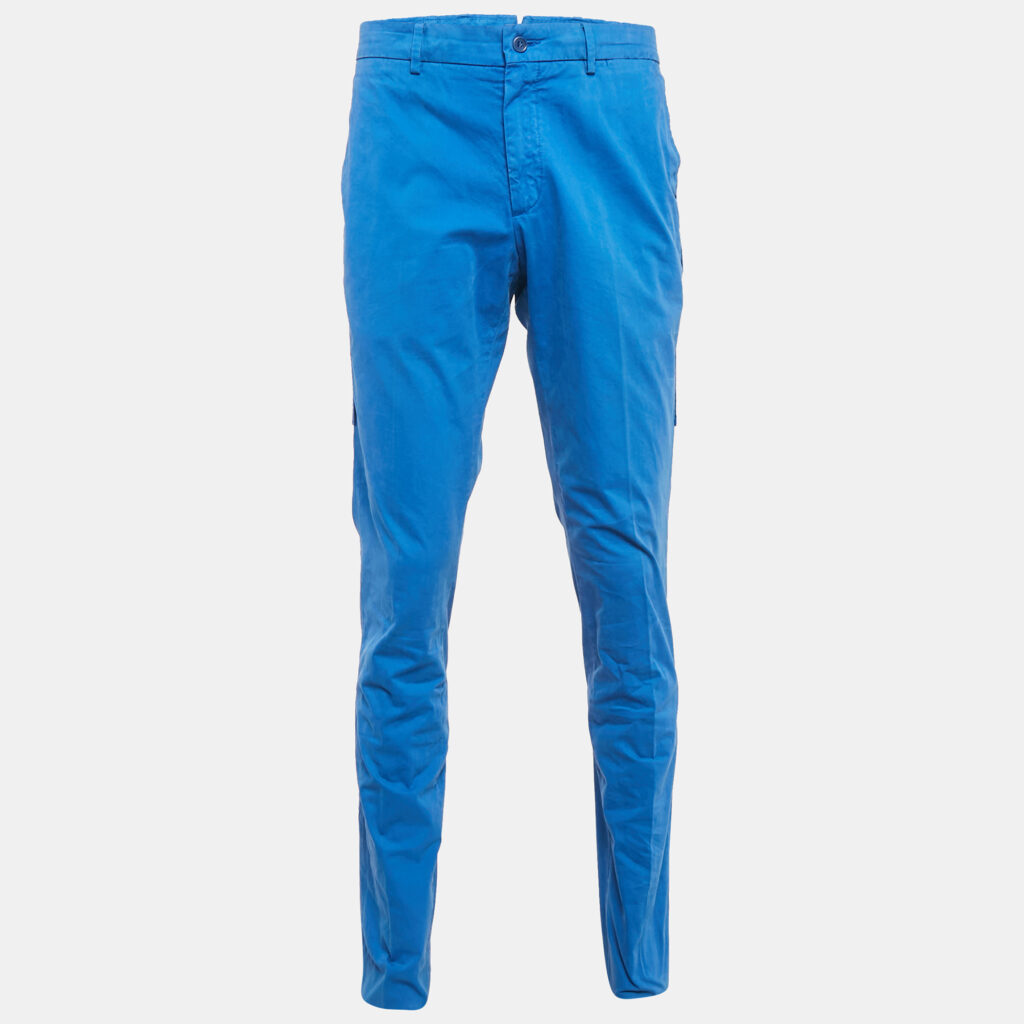 luxury-men-lanvin-used-clothes-p1148382-004 Lanvin Blue Cotton Gabardine Trousers L
