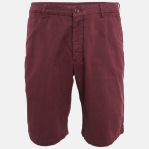 Loro Piana Burgundy Cotton Chino Shorts XXL