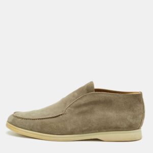 loro piana green suede open walk ankle boots size 43