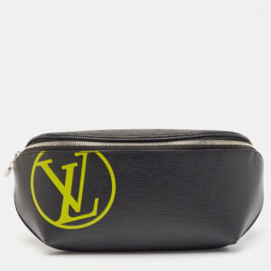 louis vuitton black epi leather lv initials bumbag