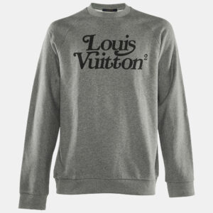 louis vuitton x nigo grey logo print cotton sweatshirt xxl