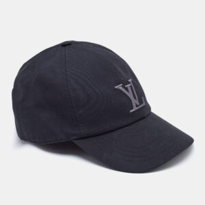 louis vuitton black only lv cotton baseball cap