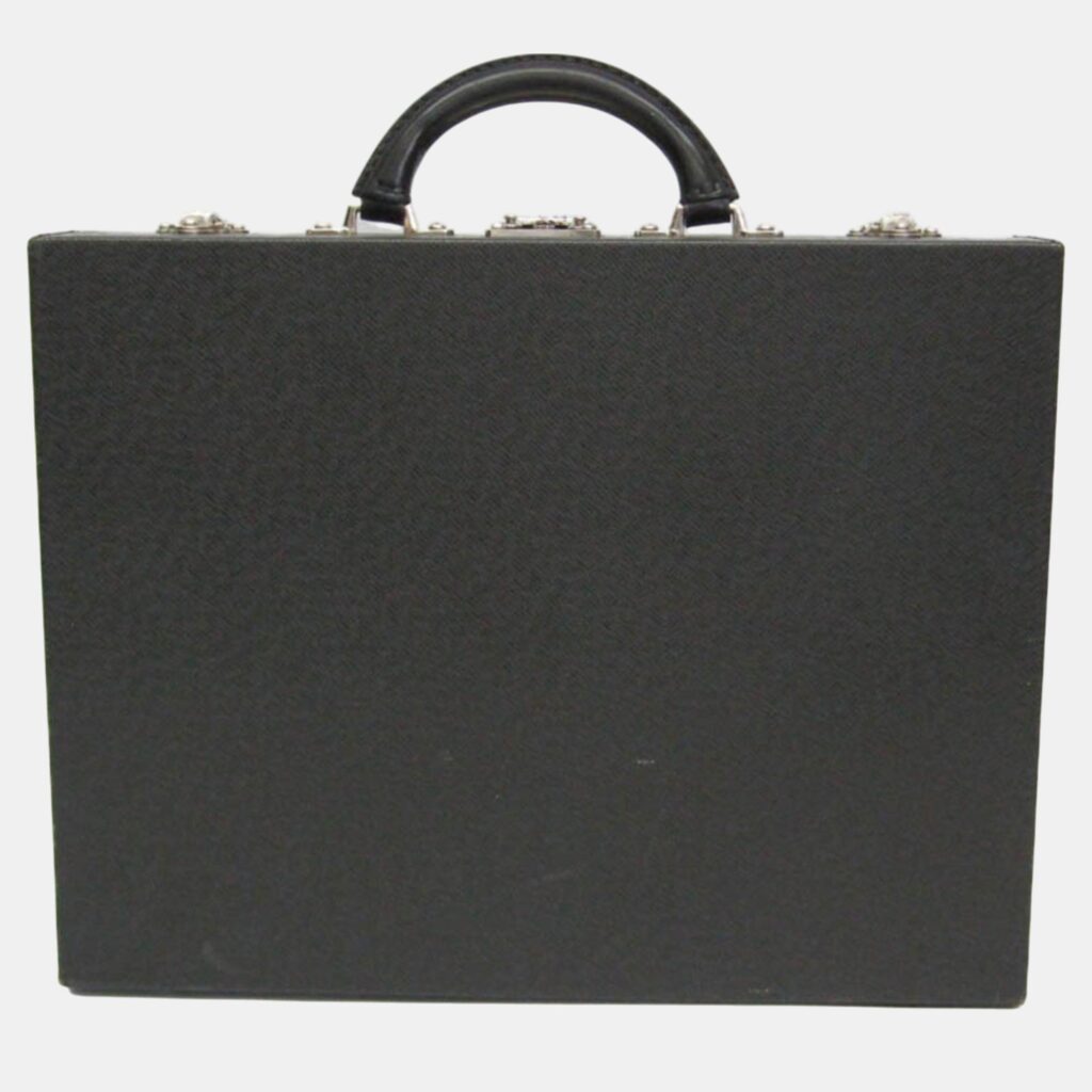 luxury-men-louis-vuitton-used-bags-p1114339-002 Louis Vuitton Black/Ardoise Taiga Leather Diplomat Attache Case
