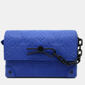 Louis Vuitton Blue Leather Steamer Wearable Wallet Bag