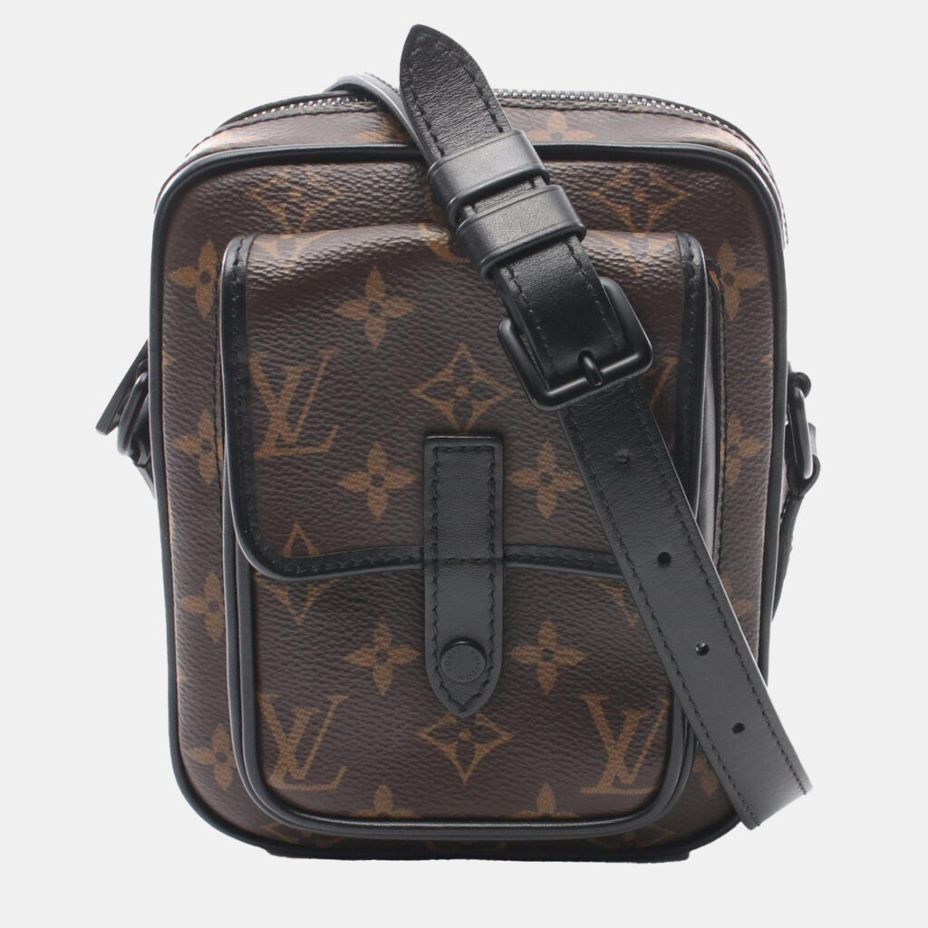 luxury-men-louis-vuitton-used-bags-p1146898-004 Louis Vuitton Brown and Black Monogram Macassar Canvas Christopher Wearable Wallet