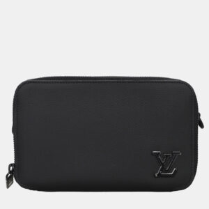 Louis Vuitton Black Leather Aerogram Alpha Wearable Wallet