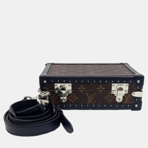 Louis Vuitton Black Coated Canvas and Leather Macassar Clutch Box Bag