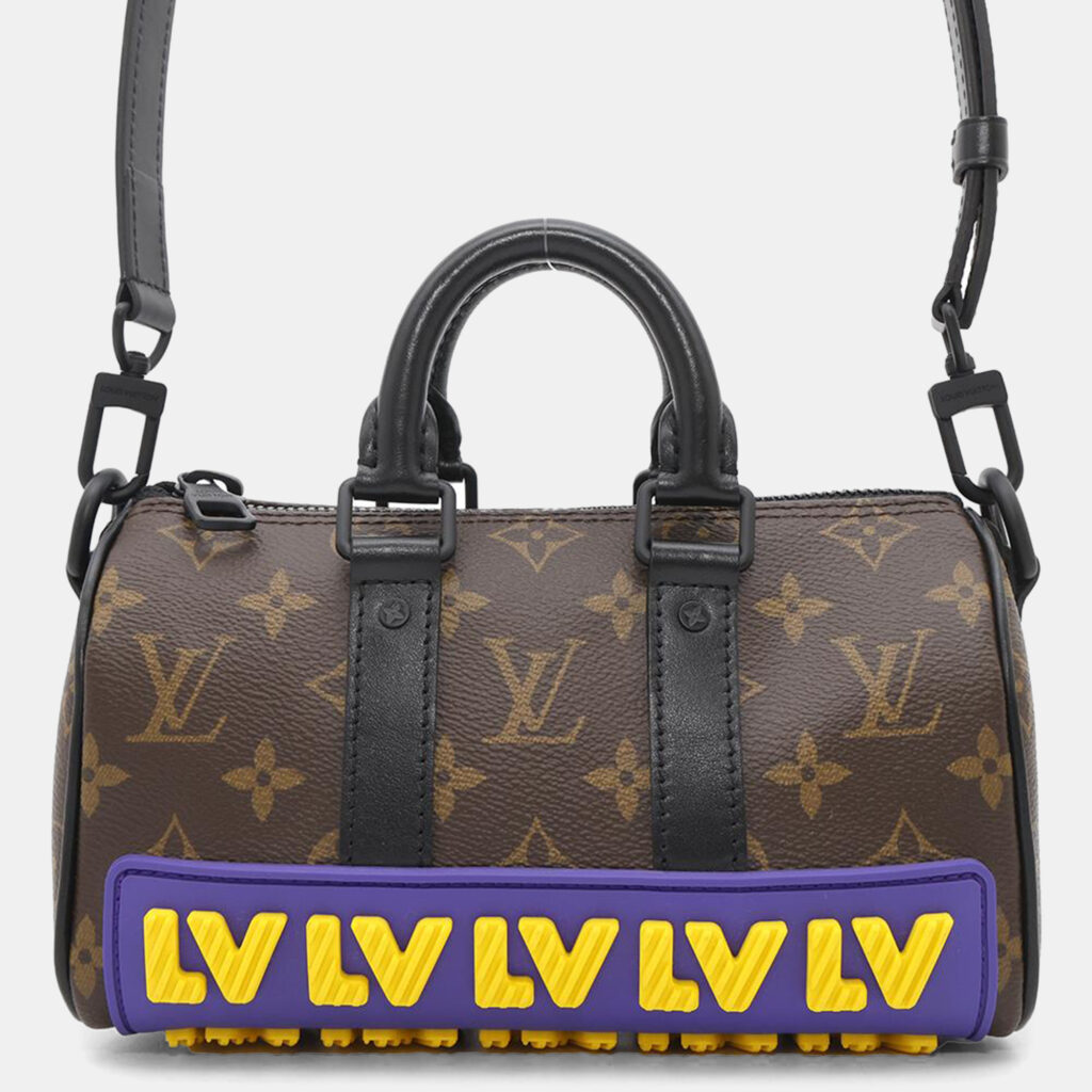 luxury-men-louis-vuitton-used-bags-p1153939-007 Louis Vuitton Noir/Brown Monogram LV Keepall XS Shoulder Bag