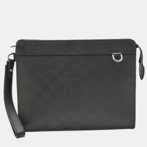 Louis Vuitton Black Damier Infini Leather Standing Pouch