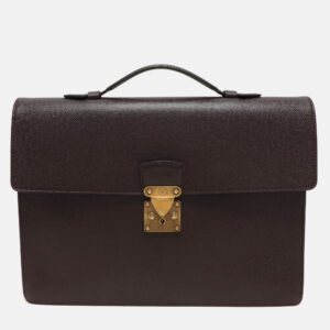 Louis Vuitton Burgundy Taiga Leather Serviette Kourad Briefcase