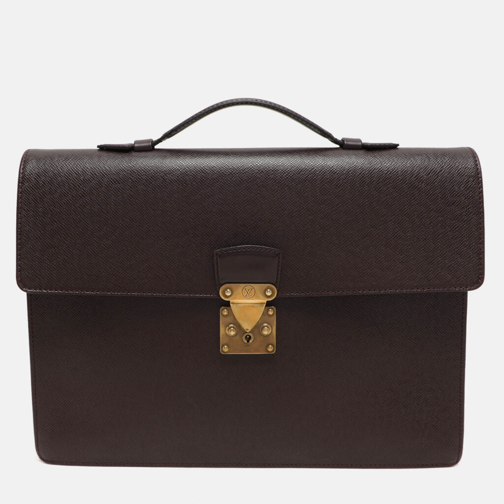 Louis Vuitton Burgundy Taiga Leather Serviette Kourad Briefcase