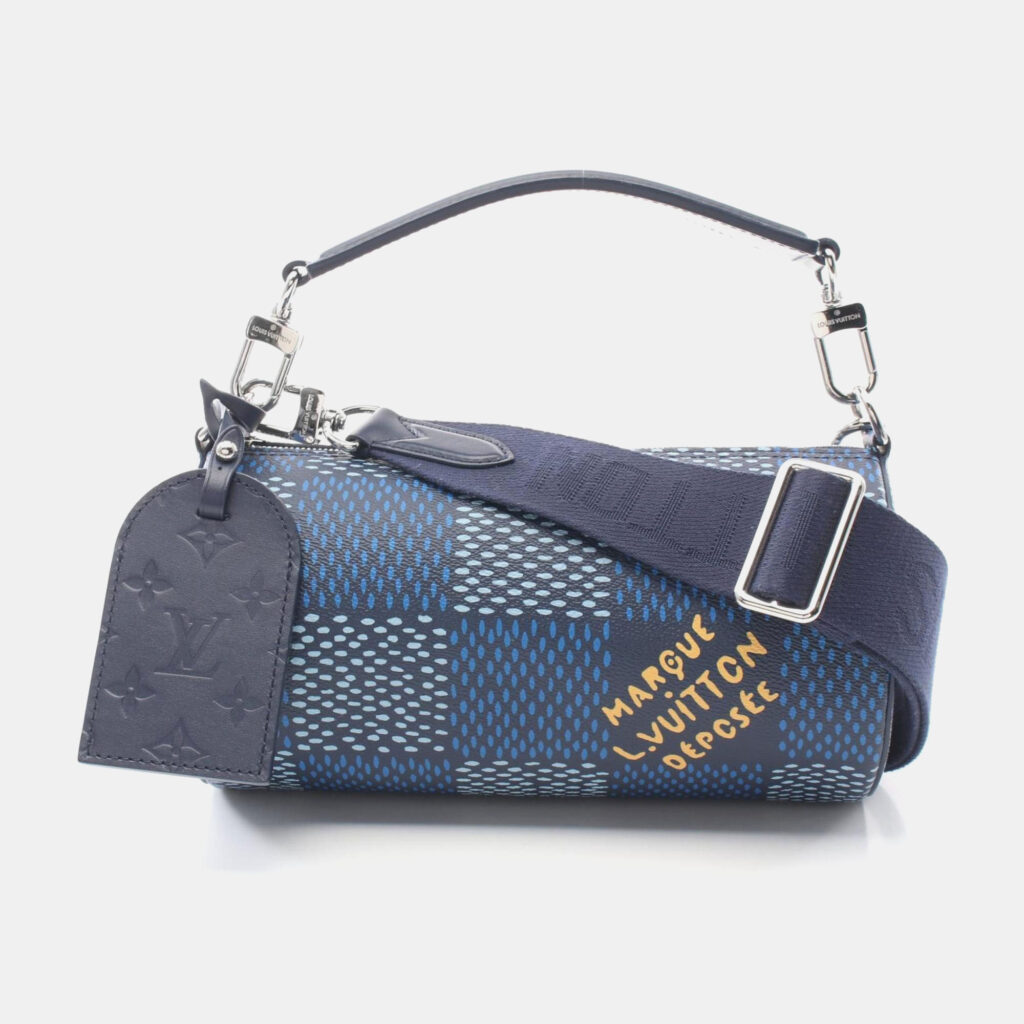 luxury-men-louis-vuitton-used-bags-p1157440-005 Louis Vuitton Coated Canvas Leather Soft Polochon PM Damier Heritage Handbag