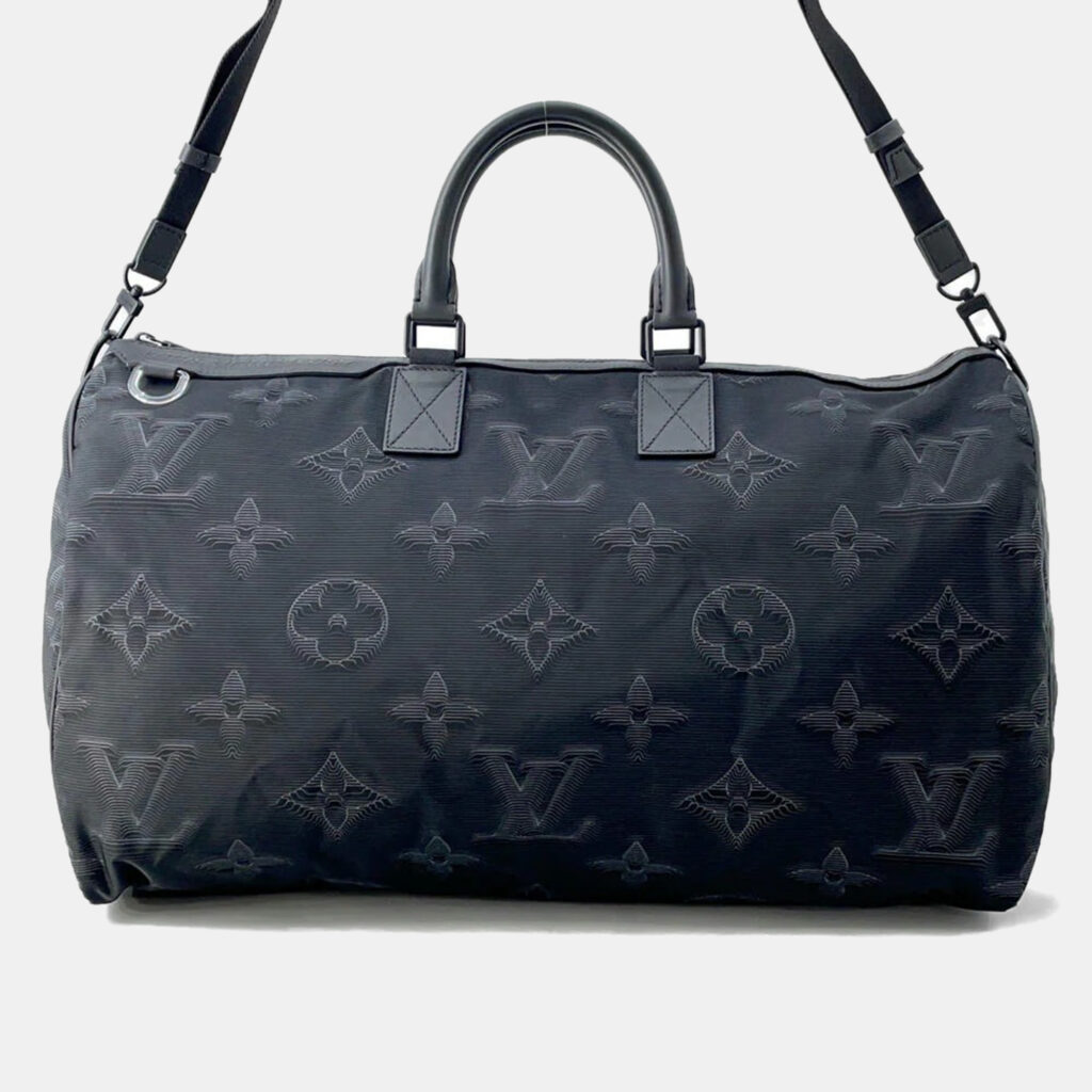 Louis Vuitton Noir/Green 3D Monogram Reversible Nylon Keepall Bandouliere 50 Shoulder Bag