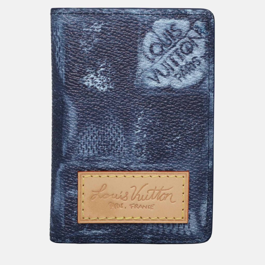 luxury-men-louis-vuitton-used-bags-p1162990-002 Louis Vuitton Blue Leather Pocket Organizer