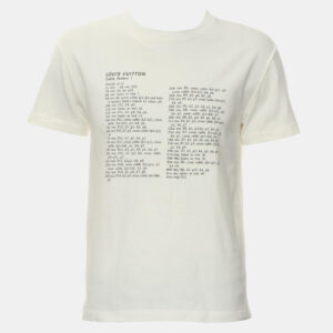 Louis Vuitton Broken White Cotton Cable Pattern Printed T-Shirt S